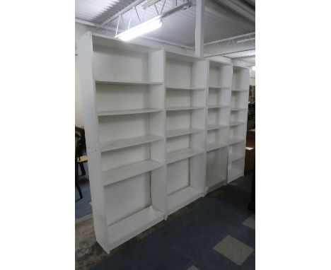 A Set of Wooden White Painted Storage Shelf Units, 60cm Wide and 80cm WIde 