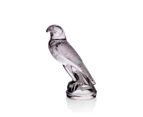 René Lalique (French 1860-1945) FAUCON CAR MASCOT, NO. 1124 designed 1925clear and frostedmoulded R. LALIQUE, wheel-engraved 