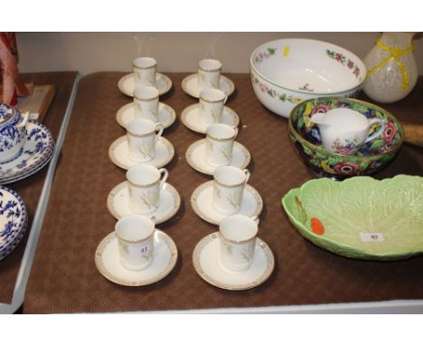 Ten each Royal Doulton "White Nile" patterned coffee cups and saucers 