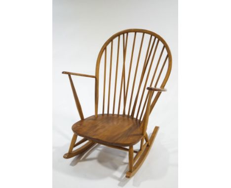 An Ercol elm and beech tub rocking chair,shape 470