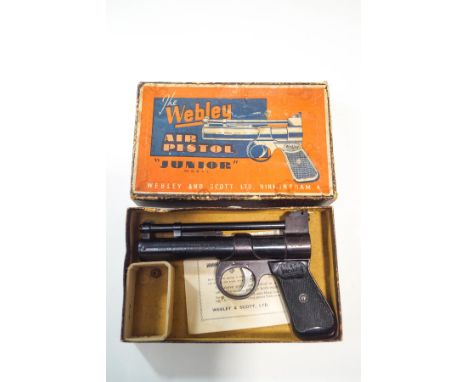 A vintage Webley air pistol, 'Junior' model, in original box