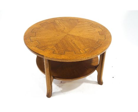 A vintage circular oak coffee table, by Nathan, with under tier, 86cm diameter