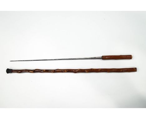 A late 19th Century sword stick, the blade stamped Solingen