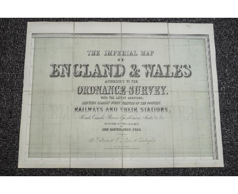 A set of eighteen early Ordnance Survey maps, linen backed, 1:4 scale
