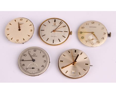 Horological Spares - Omega 601cal movement, 32687074, Geneve grey textured dial;  Omega 3012 15 jewel movement, 10362001, sil