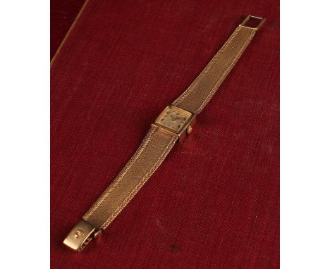 Rolex - a 9ct gold 'Precision' lady's cocktail wristwatch, signed square silver dial, alternating Arabic numerals and block b