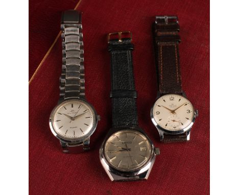 Watches -  Movado Kingmatic, 33mm stainless steel case, silver dial, block baton markers, centre seconds, integral bracelet, 