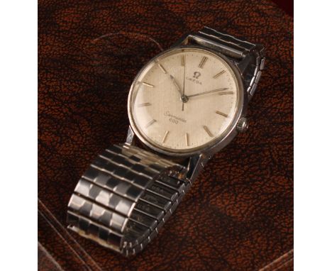 Omega  - a 1960s Seamaster 600 stainless steel wristwatch, ref 135.011, 34mm diameter case, textured cream dial, block baton 