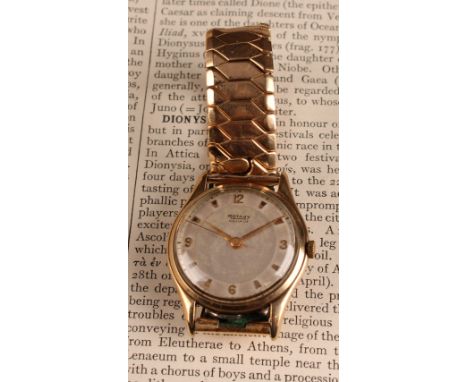 A Rotary Maximus 9ct gold cased presentation wristwatch, two tone silver dial, Arabic numerals and Arrow baton markers, centr