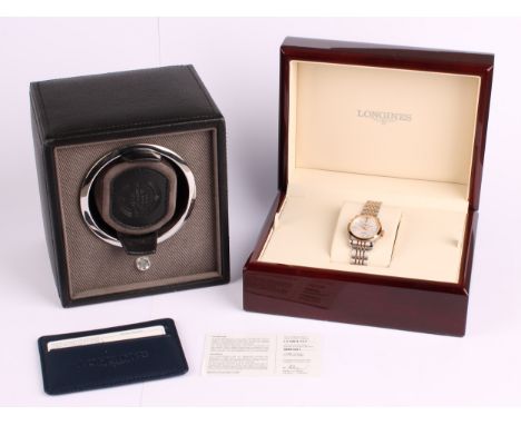 Longines - a lady's Record L2.320.5.72.7 Automatic Chronometer two tone steel and gold bracelet wristwatch, 26mm diameter cas