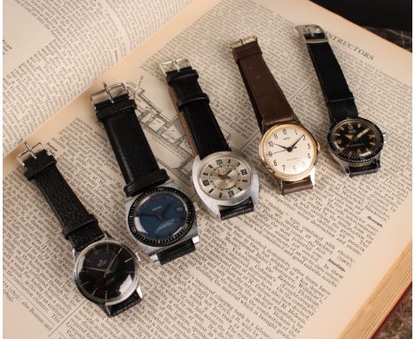 Smiths Watches - vintage 1960s/70s stainless steel alarm wristwatch, brushed case, silver dial with inner alarm subsidiary di