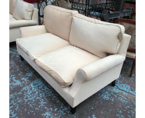 SOFA, in cream Herringbone fabric, 85cm x 90cm H x 165cm.