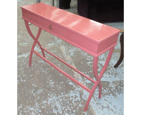 CONSOLE TABLE, painted wood with a frieze drawer, 30cm x 109cm x 87cm H.