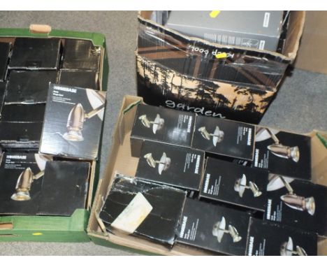 THREE BOXES OF ASSORTED LIGHTING ACCESSORIES TO INCLUDE HOMEBASE SPOT LIGHTS, PLUG SOCKETS ETC.  