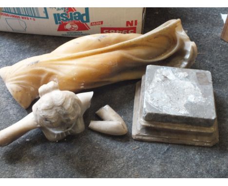 A VINTAGE ALABASTER LADY FIGURE A/F 