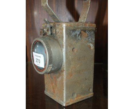 A VINTAGE LAMP MARKED NIFE BATTERIES REDDITCH ENGLAND TYPE NHIO-A