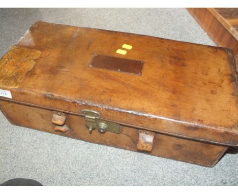 A VINTAGE LEATHER GUN CASE BY THE ARMY AND NAVY CO-OPERATIVE SOCIETY  W- 56CM 