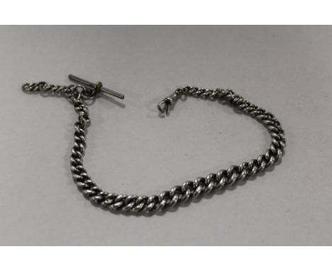 A VINTAGE HALLMARKED SILVER GRADUATING ALBERT WATCH CHAIN