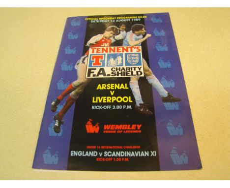 1989 Charity Shield Arsenal v Liverpool Football Programme.