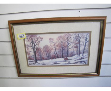 Pheasants in Winter Print.