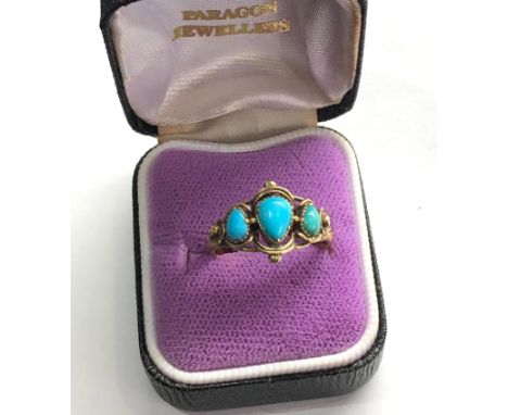 antique /vintage 15ct gold turquiose ring weight 2.8g 