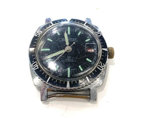 Seawatch Swiss Made Vintage Divers Watch face 23 Jewels Mechanical Hand Wind untested no warranty given 