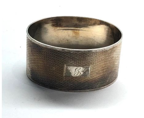 Vintage engine turned silver napkin ring full birmingham silver hallmarks weight 24g 