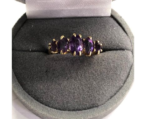 antique / vintage 18ct gold amethyst ring weight 3.2g 