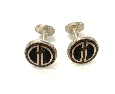 Pair mens silver cufflinks, full hallmarks 