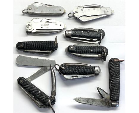 collection of 10 vintage pocket knives 2 military 