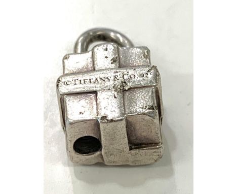 Silver Tiffany and Co present padlock, approximate measurements: 2cm 