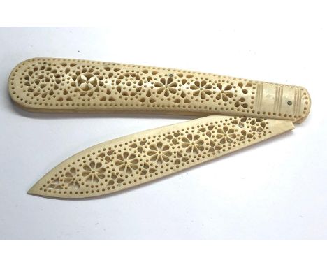vintage ivory / bone carved paper knife 
