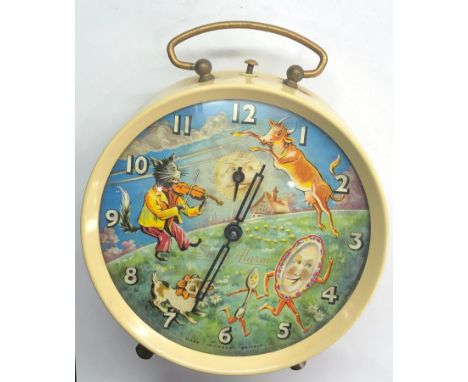 Vintage Automated smith alarm clock nursery rhyme dial,&nbsp;this item is in good overall condition, the clock winds and tick