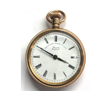 Antique fob pocket watch  it is in as found condition this watch is working winds and ticks will tick gold plated case enamel