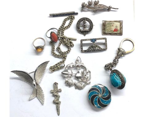 selection of antique vintage costume jewellery 