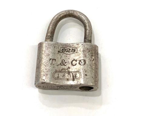 Silver Tiffany and Co padlock, approximate size: 2cm 