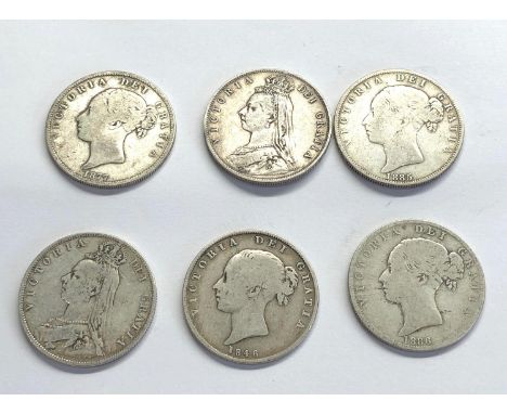 6 silver victorian half crowns 