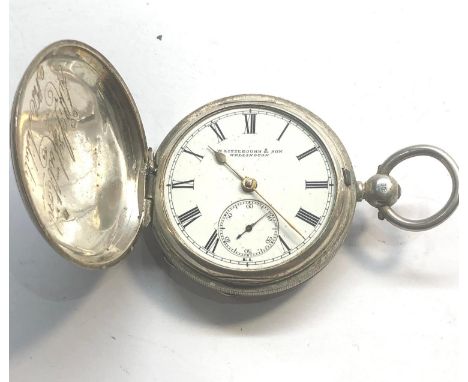 antique fusee full hunter silver pocket watch by W.Littlejohn &amp; sons Wellington missing glass untested 