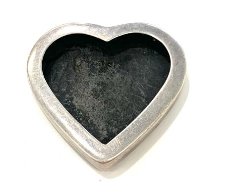 Silver Tiffany and Co heart shaped miniature picture frame, no glass 