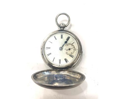 Silver full Hunter pocket watch, non-working in need of restoration. 