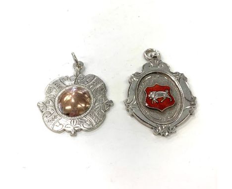 2 Watch chain fobs, both silver hallmarks. 