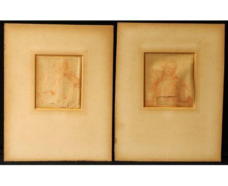 English School (18th/19th century)A pair, Man with a Pipe, Father and Sonred chalk drawings, 11cm x 10cm 