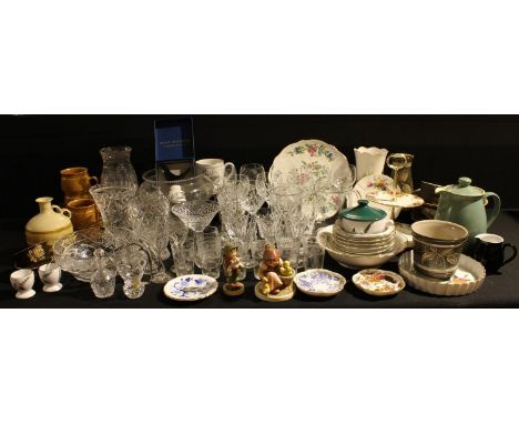 Ceramics and Glass - Edwardian and later cut glass including stemware, bowls, etc; Royal Crown Derby pin dishes; a Royal Albe