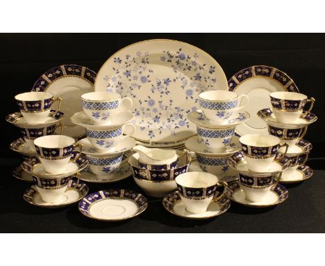 Ceramics - an early 20th century part tea service; another later Eyebrow Cottage China part tea service; a similar serving pl