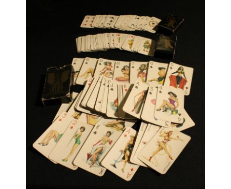 A set of Biba Pin-Up playing cards, boxed; two smaller sets of Biba playing cards, mid-twentieth century (3) 