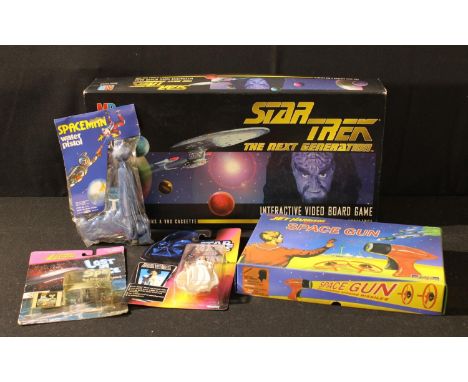 Sci-Fi related toys, comprising MB Games Star Trek The Next Generation interactive video board game, boxed; Captain Jet Harri