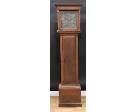 A George III oak longcase clock, 27.5cm square dial inscribed Thomas Wilmshurst, Brighthelmstone, Roman and subsidiary Arabic