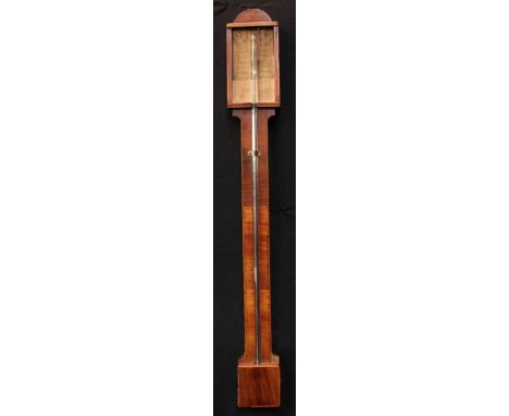 A 19th century mahogany stick barometer, 18cm x 10cm register printed C. Zappa, Fecit, the case quite plain, 95.5cm high over