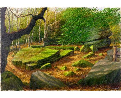 Raymond Booth (1929-2015) “Woodland Copse” (Adel Woods) Signed, oil on board, 36cm by 52cm (unframed)  Exhibited: "Raymond Bo