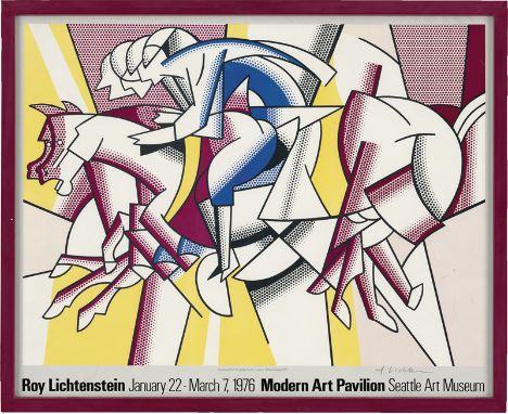 Lichtenstein, Roy. Ausstellungsplakat. Roy Lichtenstein January 22-March 7, 1976. Modern Art Pavillion Seattle Art Museum. Fa